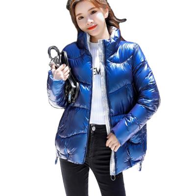 China Sustainable Oversized Loose Glossy Wash Free Cotton Jacket Thickened Fashionable Ins Student Patent Leather for sale