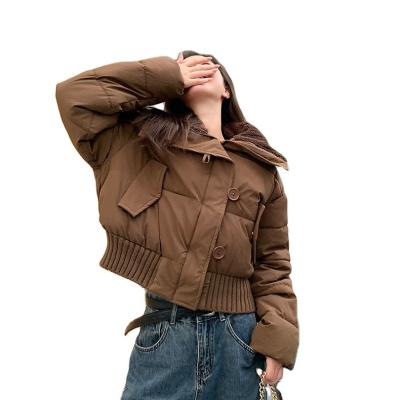 China Sustainable 2023 Fashion Winter New Loose Standing Neck Small And Thickened Bread Coat for sale