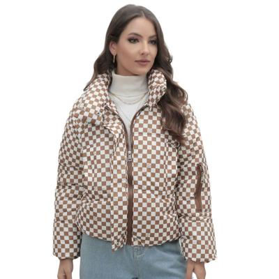 China Breathable 2023 Plaid Jacket Coat Short Women's Jackets Warm Fashion Winter Clothes Women's Coats for sale