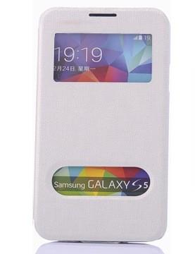 China Cubiertas del teléfono celular de la galaxia S5 de Samsung del plástico + del cuero con la función del soporte en venta