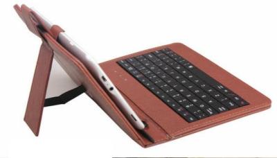 China Universal Detachable Leather Tablet Keyboard Cases With Plastic USB Keyboard for sale