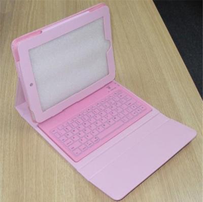 Chine Le cuir + clavier du comprimé de PC enferme le pourpre bleu rose/les caisses clavier d'Ipad à vendre