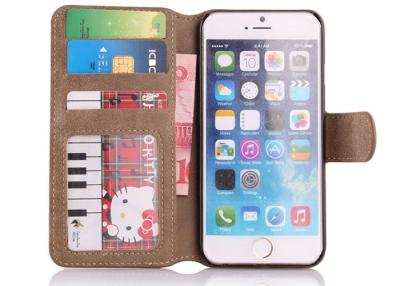 China Eco - Friendly Colorful Cell Phone Wallet Cases With Card Slot / Iphone 6 Protective Cover for sale