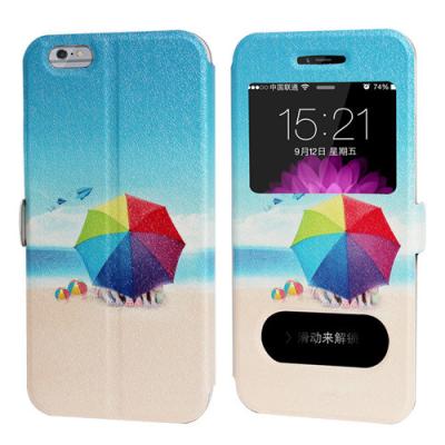 China Iphone 6 da impressão dos desenhos animados e caixa positiva do couro de Iphone para a menina com suporte à venda