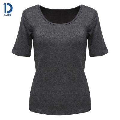 China Super Warm Stylish Thermostatic Warm Square Short Sleeve Neck Fabric Extra Heat Top for sale