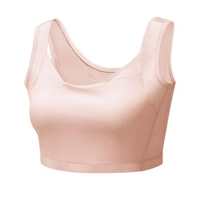 China Breathable Full Microfiber Cup T-shirt Bra With Strong Back Posture Support Sports Bra 0228 for sale