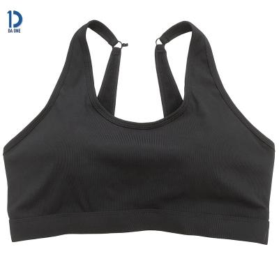 China Black Ultra Comfortable Women's Soft And Durable Plus Size Inexpensive Single Cross Design Sports Bra 0222 for sale