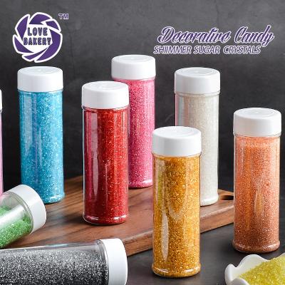 China Cookies / Cakes / Ice Cream / Cupcake / Lollipop / Donut Love Bakery 11 Colors 15 Mesh Natural Shimmer Sugar Crystals For Cookies Edible Baking Ingredients Sprinkles Cake Decorations for sale