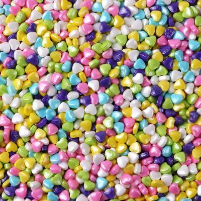 China Sprinkles Edible Cake Decoration LOVEBAKERY Bag Package Wholesale Small Heart Shape Candy Multi Colors Surface Pearlized Sprinkles Cake Decoration for sale