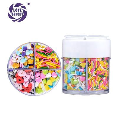 China Cake / Cakifun Ice Cream / Cupcake / Lollipop / Donut Mini 4 Cells Sugar Beads Cotton Candy Jimmies Edible Baking Ingredients Sprinkles Cake Decorations for sale