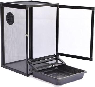 China Breathable 42*42*66cm High quality Reptile aluminum cage with Pull out tray for sale