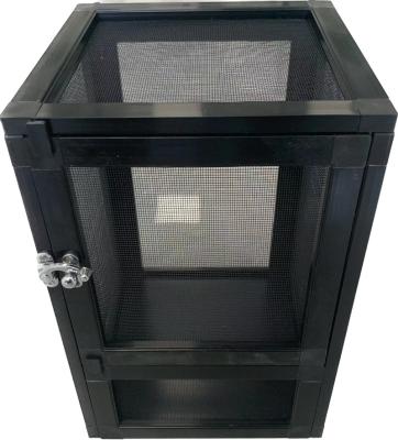 China Breathable 20*20*30cm Black color High quality pet full meshes aluminum cage for sale