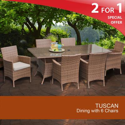 China Contemporary Cheap 6 Seater Restaurant Table And Chair Outdoor Rattan Dining Set Modern Patio Furniture for sale