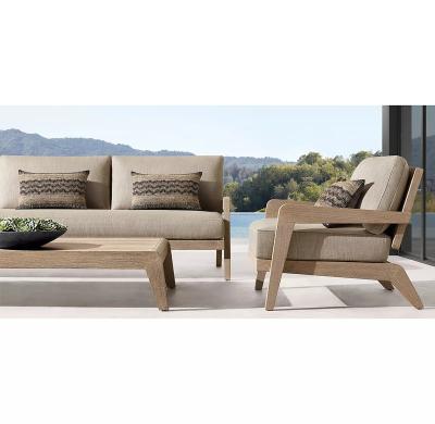 China Modern Outdoor All Weather Rope Weaving Low Slung Solid Wood Antique Seating Teak Sofa Set Furniture for sale