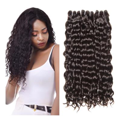 China Human Hair Brazilian Water Wave 100% Human Hair Weave Bundles Natural Hair Extensions 1B# for sale