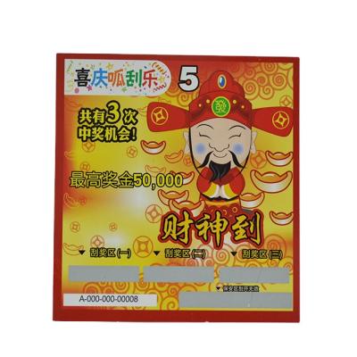 China 2017 Hot Selling Cardboard Packaging Scratch Product Lottery Cards Scratch Off Game Cards Cards Printing for sale