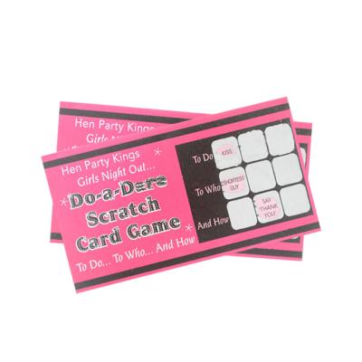 China paper & Cardboard Scratch Card Printing Manufacturers Girl Party Theme Scratch Off Cards for sale