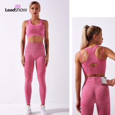 China Breathable Fitness Clothing Girls Custom Sports Wear Women Yoga Set Bra And Leggings Two Piece Set for sale