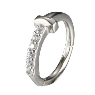 China FASHIONABLE ASTM F136 CZ Zirconia Titanium Clicker Ring Piercing Nose Jewelry for sale