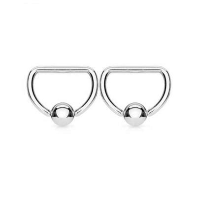 China Fashionable G23 D Shape Closure Titanium Nose Ring for sale