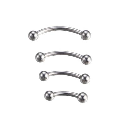 China FASHIONABLE ASTM F136 Titanium Externally Threaded Eyebrow Ring Curved Barbell Titanium for sale