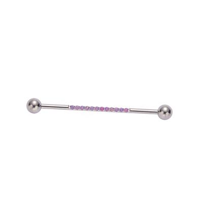 China FASHIONABLE ASTM F136 titanium fork set Opal Ear Industrial barbell body piercing jewelry for sale