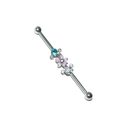 China Trendy Piercing Jewelry Titanium Internally Threaded Industrial Fashion Barbell Industrial Piercing Jewelry for sale