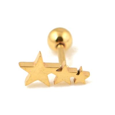 China Payal Design Trendy Photos of Gold Plated Star Cartilage Surgical Steel Jewelry for sale