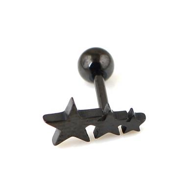 China Fashionable Black Anodized Star Helix Tragus Jewelry Ear Cartilage Piercing Jewelry for sale