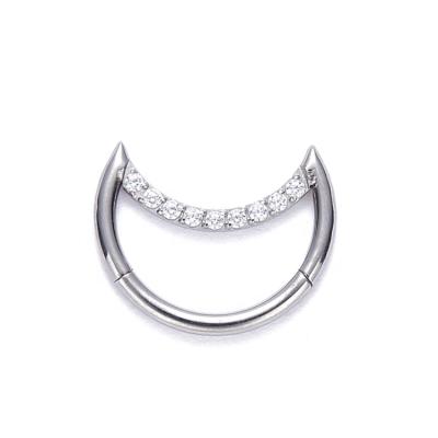 China FASHIONABLE Surgical Steel 316L Crystal Paved Moon Earrings Moon Stud Earring for sale