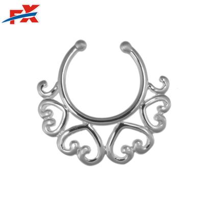 China Fashionable Brass Non Piercing Heart Nipple Ring Nipple Piercing for sale