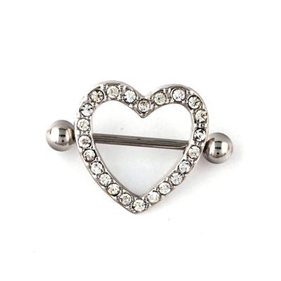 China FASHIONABLE Crystal Heart Shaped Nipple Ring Stainless Steel Nipple Rings From Factory Wholesale Price for sale