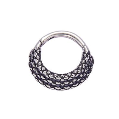 China FASHIONABLE Stainless Steel Clicker Body Jewelry Septum Hinged Piercing Nose Ring for sale