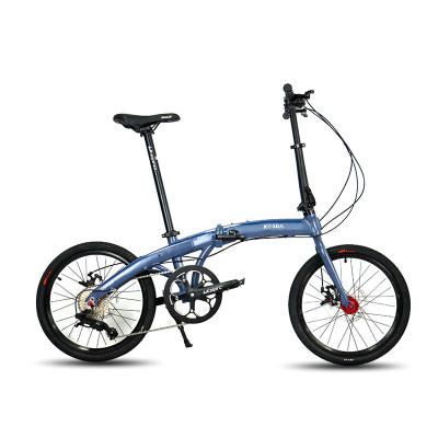 China KOSDA 20 Inch Super Light 6061 Aluminum Alloy Stem Mountain Bike 8 Speed ​​Steel Folding Mini Bike Folding Bicycle for sale