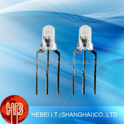 China INGAN 3mm Dual Color Bicolor Led Diode Round Red And Pure Green for sale