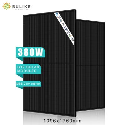 China High Efficiency Mono Solar Panel 380w Half Cell PV Module Home Use All Black Mono MBB G12 Solar Power Panel From China for sale