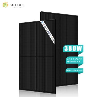 China Highest Efficiency High Efficiency Mono Solar Panel Cheapest Price New Best All Black Full Half Cut 380w G12 PV Mono Solar Panels for sale