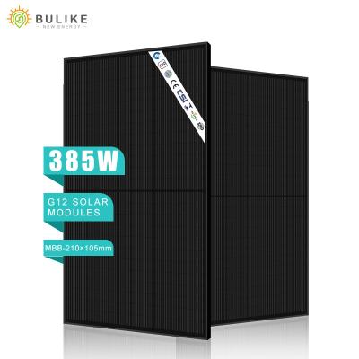 China High Efficiency Mono Mono Black Solar Panel Half Full G12 Cells 385w Solar Power Panels With 25 Years Warranty for sale