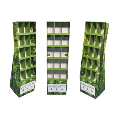 China Advertising High Quality Corrugated Cardboard Display Cardboard Floor Custom Advertising Display Stand for sale