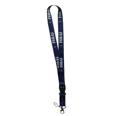 China Custom Printed Polyester Metal Polyester Strap Lanyard Key Chain Long Mobile Cell Phone Lanyard for sale