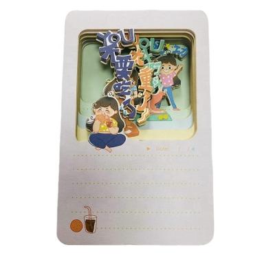 China Loose Leaf Customized laser carving hollow-out memo pad-weight loss girl sticky notes for sale