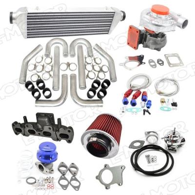 China T3/T4 Turbo Change Kit For 94-05 Mazda Miata 1.8L MX-5 NA8 GT BOV Manifold+Intercooler STANDARD NB IC PK for sale