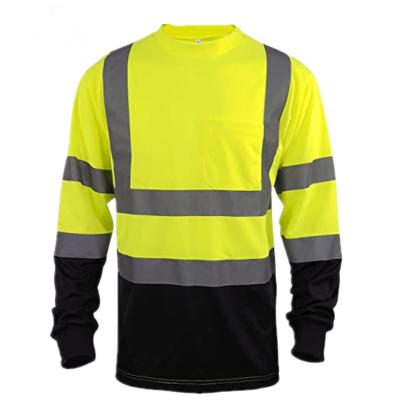 China Water Proof Two Tones Safety Shirt Long Sleeve Polyester for sale