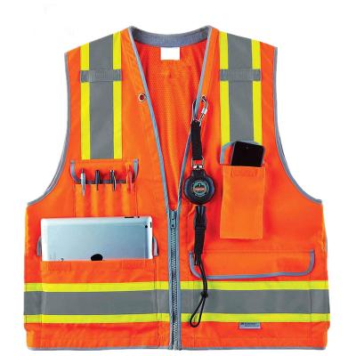 China High Waist Hi Visibility Vest Mesh Safety Vest LED Orange Force Safety Vest for sale