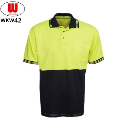 China Wholesale anti-pilling fluorescence yellow work shirts for sale