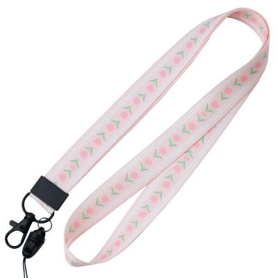 China Healthcare institutes factory free sample polyester fashion key chain promotional cheap custom printed cute lanyard for sale