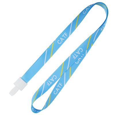 China Health care institutes promotion gifts nylon printing clip thermal jacquard transfer plastic lanyard for sale