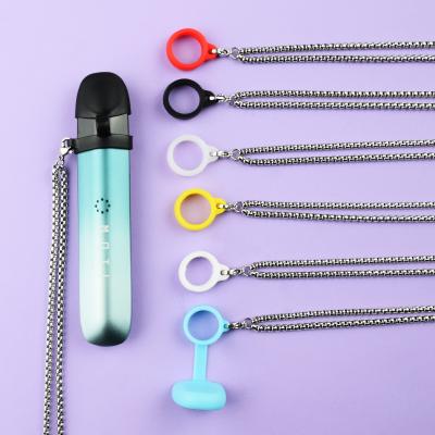 China Hard Durable Electronic Atomizer Lanyard Made Of Titanium Steel With Elastic Stretchable Environmental Friendly Silicone Nozzle for sale