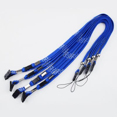 China Polyester Customized Safety Loose Tubular Lanyards With Plastic Clip Certificate Cocking Rope Customization for sale