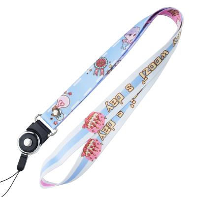 China Promotional Screen Technology Silk Lanyard Polyester Ribbon Fashion Gift Gift Lanyard for sale